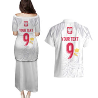 Custom Polish Football Jersey Couples Matching Puletasi and Hawaiian Shirt Polska Eagle Athletic Soccer - Wonder Print Shop