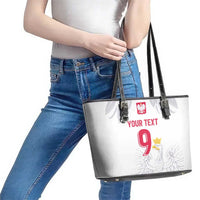 Custom Polish Football Jersey Leather Tote Bag Polska Eagle Athletic Soccer - Wonder Print Shop