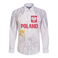 Custom Polish Football Jersey Long Sleeve Button Shirt Polska Eagle Athletic Soccer - Wonder Print Shop