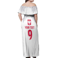 Custom Polish Football Jersey Off Shoulder Maxi Dress Polska Eagle Athletic Soccer - Wonder Print Shop