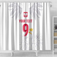 Custom Polish Football Jersey Shower Curtain Polska Eagle Athletic Soccer