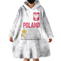 Custom Polish Football Jersey Wearable Blanket Hoodie Polska Eagle Athletic Soccer - Wonder Print Shop