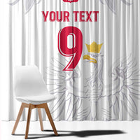 Custom Polish Football Jersey Window Curtain Polska Eagle Athletic Soccer - Wonder Print Shop