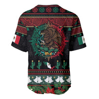 Mexican Christmas Baseball Jersey Feliz Navidad Aztec Eagle Emblem and Poinsettia - Wonder Print Shop