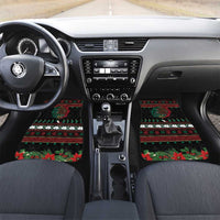 Mexican Christmas Car Mats Feliz Navidad Aztec Eagle Emblem and Poinsettia - Wonder Print Shop