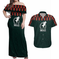 Custom Mexican Football Jersey Special Edition 2024 Couples Matching Off Shoulder Maxi Dress and Hawaiian Shirt - Wonder Print Shop