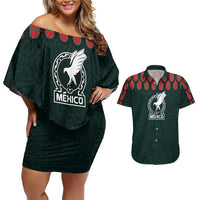 Custom Mexican Football Jersey Special Edition 2024 Couples Matching Off Shoulder Short Dress and Hawaiian Shirt - Wonder Print Shop