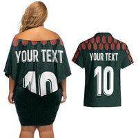 Custom Mexican Football Jersey Special Edition 2024 Couples Matching Off Shoulder Short Dress and Hawaiian Shirt - Wonder Print Shop