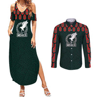 Custom Mexican Football Jersey Special Edition 2024 Couples Matching Summer Maxi Dress and Long Sleeve Button Shirt - Wonder Print Shop