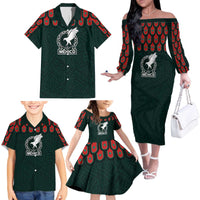 Custom Mexican Football Jersey Special Edition 2024 Family Matching Off The Shoulder Long Sleeve Dress and Hawaiian Shirt - Wonder Print Shop