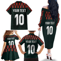 Custom Mexican Football Jersey Special Edition 2024 Family Matching Off The Shoulder Long Sleeve Dress and Hawaiian Shirt - Wonder Print Shop