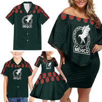 Custom Mexican Football Jersey Special Edition 2024 Family Matching Off Shoulder Short Dress and Hawaiian Shirt - Wonder Print Shop