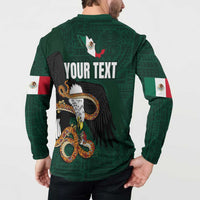 Personalized Mexican Culture Button Sweatshirt Aztec Spirit Mexico with Eagle Emblem and Maya Ancient - Wonder Print Shop