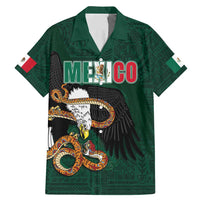 Personalized Mexican Culture Family Matching Mermaid Dress and Hawaiian Shirt Aztec Spirit Mexico with Eagle Emblem and Maya Ancient - Wonder Print Shop