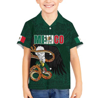 Personalized Mexican Culture Family Matching Summer Maxi Dress and Hawaiian Shirt Aztec Spirit Mexico with Eagle Emblem and Maya Ancient - Wonder Print Shop