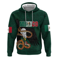 Personalized Mexican Culture Hoodie Aztec Spirit Mexico with Eagle Emblem and Maya Ancient - Wonder Print Shop