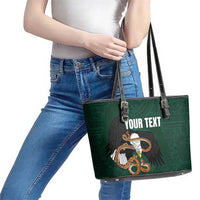 Personalized Mexican Culture Leather Tote Bag Aztec Spirit Mexico with Eagle Emblem and Maya Ancient - Wonder Print Shop