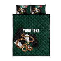 Personalized Mexican Culture Quilt Bed Set Aztec Spirit Mexico with Eagle Emblem and Maya Ancient - Wonder Print Shop