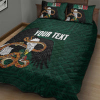 Personalized Mexican Culture Quilt Bed Set Aztec Spirit Mexico with Eagle Emblem and Maya Ancient - Wonder Print Shop