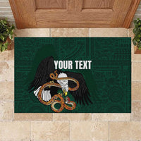 Personalized Mexican Culture Rubber Doormat Aztec Spirit Mexico with Eagle Emblem and Maya Ancient - Wonder Print Shop