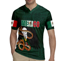 Personalized Mexican Culture Rugby Jersey Aztec Spirit Mexico with Eagle Emblem and Maya Ancient - Wonder Print Shop