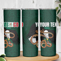 Personalized Mexican Culture Skinny Tumbler Aztec Spirit Mexico with Eagle Emblem and Maya Ancient - Wonder Print Shop