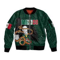 Personalized Mexican Culture Sleeve Zip Bomber Jacket Aztec Spirit Mexico with Eagle Emblem and Maya Ancient - Wonder Print Shop