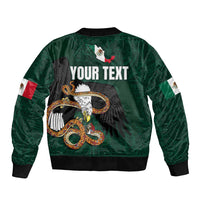 Personalized Mexican Culture Sleeve Zip Bomber Jacket Aztec Spirit Mexico with Eagle Emblem and Maya Ancient - Wonder Print Shop