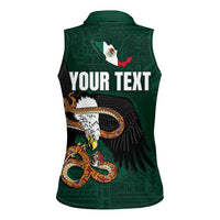 Personalized Mexican Culture Women Sleeveless Polo Shirt Aztec Spirit Mexico with Eagle Emblem and Maya Ancient - Wonder Print Shop
