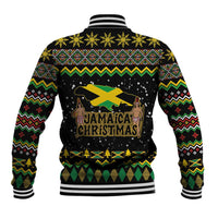 Jamaican Christmas Baseball Jacket - Rastafarian Lion with Xmas Elements Reggae Style - Wonder Print Shop