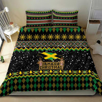 Jamaican Christmas Bedding Set - Rastafarian Lion with Xmas Elements Reggae Style - Wonder Print Shop