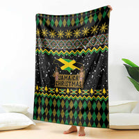 Jamaican Christmas Blanket - Rastafarian Lion with Xmas Elements Reggae Style