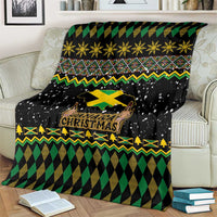 Jamaican Christmas Blanket - Rastafarian Lion with Xmas Elements Reggae Style