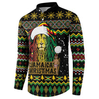 Jamaican Christmas Button Sweatshirt - Rastafarian Lion with Xmas Elements Reggae Style - Wonder Print Shop