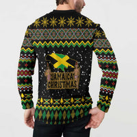 Jamaican Christmas Button Sweatshirt - Rastafarian Lion with Xmas Elements Reggae Style - Wonder Print Shop