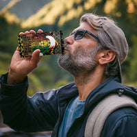 Jamaican Christmas 4 in 1 Can Cooler Tumbler Rastafarian Lion with Xmas Elements Reggae Style - Wonder Print Shop