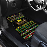 Jamaican Christmas Car Mats - Rastafarian Lion with Xmas Elements Reggae Style - Wonder Print Shop