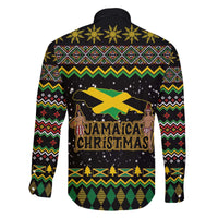 Jamaican Christmas Family Matching Off The Shoulder Long Sleeve Dress and Hawaiian Shirt - Rastafarian Lion with Xmas Elements Reggae Style - Wonder Print Shop
