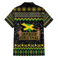 Jamaican Christmas Family Matching Off Shoulder Short Dress and Hawaiian Shirt - Rastafarian Lion with Xmas Elements Reggae Style - Wonder Print Shop