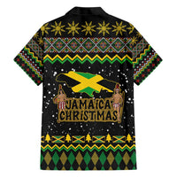 Jamaican Christmas Family Matching Short Sleeve Bodycon Dress and Hawaiian Shirt - Rastafarian Lion with Xmas Elements Reggae Style - Wonder Print Shop