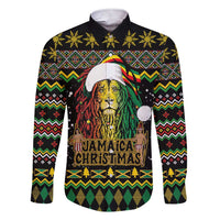Jamaican Christmas Family Matching Short Sleeve Bodycon Dress and Hawaiian Shirt - Rastafarian Lion with Xmas Elements Reggae Style - Wonder Print Shop