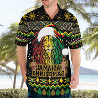 Jamaican Christmas Hawaiian Shirt - Rastafarian Lion with Xmas Elements Reggae Style - Wonder Print Shop