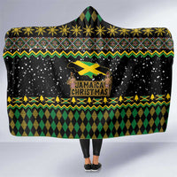 Jamaican Christmas Hooded Blanket - Rastafarian Lion with Xmas Elements Reggae Style