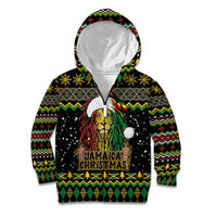 Jamaican Christmas Kid Hoodie - Rastafarian Lion with Xmas Elements Reggae Style - Wonder Print Shop
