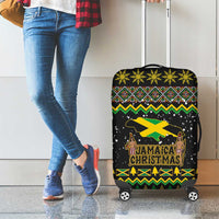 Jamaican Christmas Luggage Cover - Rastafarian Lion with Xmas Elements Reggae Style - Wonder Print Shop