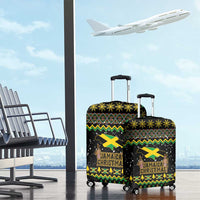 Jamaican Christmas Luggage Cover - Rastafarian Lion with Xmas Elements Reggae Style - Wonder Print Shop