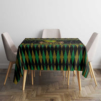 Jamaican Christmas Tablecloth - Rastafarian Lion with Xmas Elements Reggae Style - Wonder Print Shop
