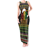 Jamaican Christmas Tank Maxi Dress - Rastafarian Lion with Xmas Elements Reggae Style - Wonder Print Shop