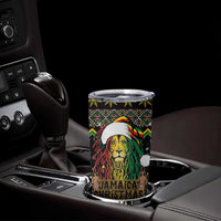 Jamaican Christmas Tumbler Cup Rastafarian Lion with Xmas Elements Reggae Style - Wonder Print Shop