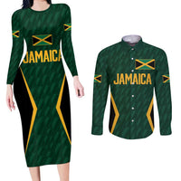 Custom Jamaican Cricket Jersey Special Edition 2024 Couples Matching Long Sleeve Bodycon Dress and Long Sleeve Button Shirt - Wonder Print Shop